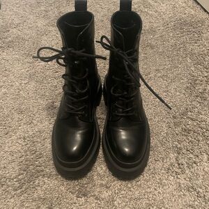 Topshop Black Combat Boots